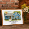 House Watercolor Portrait From Photo Personalized Poster, Housewarming Gift, Home Sweet Home, Our First Home Sign