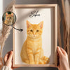 Custom Watercolor Portraits Using Pet Photo Personalized Poster, Gift for Cats Dogs Lovers, Pet Lover Gift