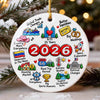 2026 Year In Review Memorable Moments - Ceramic Ornament - Christmas Gift For Family, Friends, History Lovers