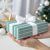 Green White Stripes Gift Wrapping Paper