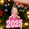 Upload Photo Cute Little Doll 2025 - Personalized Acrylic Ornament - Christmas Gift for Kids, Grandkids