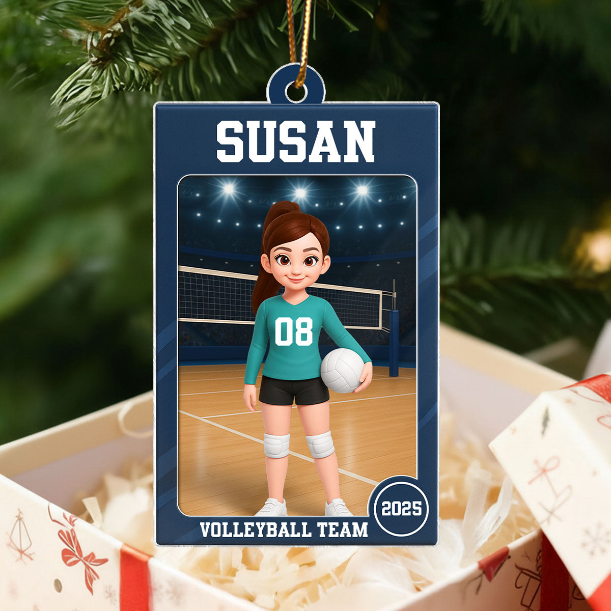 Volleyball Girl 3D Effect Action Figure - Personalized Acrylic Ornament - Christmas Gift For Daughter, Granddaughter