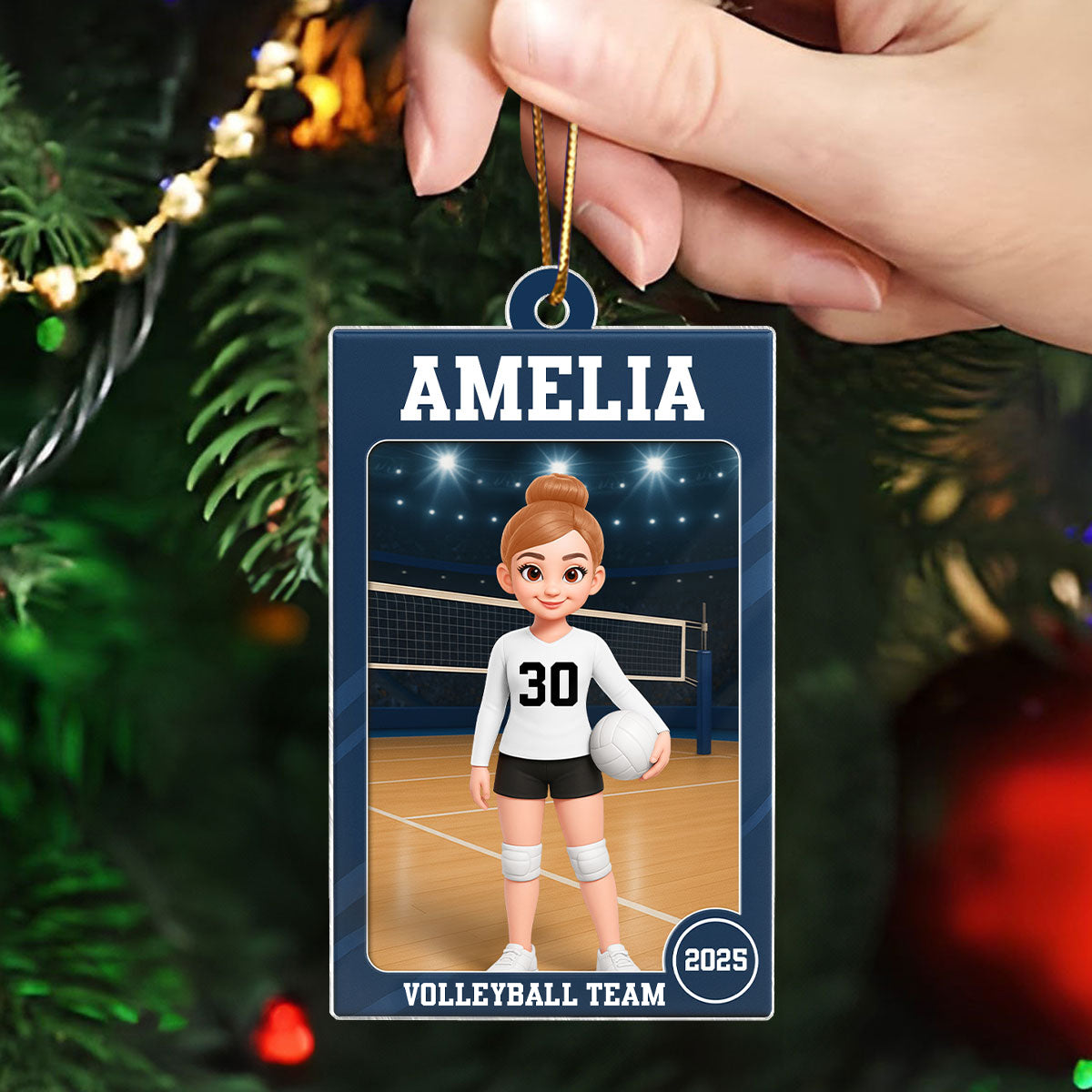 Volleyball Girl 3D Effect Action Figure - Personalized Acrylic Ornament - Christmas Gift For Daughter, Granddaughter