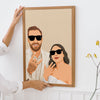 Faceless Couple Portrait from Photo, Personalized Gift for Him, Gift for Her
