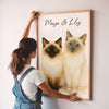 Custom Watercolor Portraits Using Pet Photo Personalized Poster, Gift for Cats Dogs Lovers, Pet Lover Gift