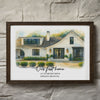 House Watercolor Portrait From Photo Personalized Poster, Housewarming Gift, Home Sweet Home, Our First Home Sign