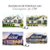House Watercolor Portrait From Photo Personalized Poster, Housewarming Gift, Home Sweet Home, Our First Home Sign