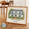 House Watercolor Portrait From Photo Personalized Poster, Housewarming Gift, Home Sweet Home, Our First Home Sign