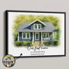 House Watercolor Portrait From Photo Personalized Poster, Housewarming Gift, Home Sweet Home, Our First Home Sign