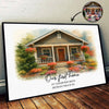 House Watercolor Portrait From Photo Personalized Poster, Housewarming Gift, Home Sweet Home, Our First Home Sign