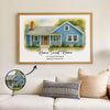 House Watercolor Portrait From Photo Personalized Poster, Housewarming Gift, Home Sweet Home, Our First Home Sign