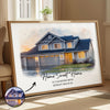 House Watercolor Portrait From Photo Personalized Poster, Housewarming Gift, Home Sweet Home, Our First Home Sign