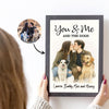 You & Me and the Dogs Couple Personalized Poster, Watercolor Portrait from Photo, Gift for Dog Cat Lovers