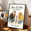 You & Me and the Dogs Couple Personalized Poster, Watercolor Portrait from Photo, Gift for Dog Cat Lovers