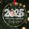 Custom Baby First Christmas Ornament 2025 Crystal Effect - Personalized Glass Ornament - Baby Keepsake Gift, Newborn Gift, Personalized Photo Ornament