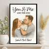 You & Me and the Dogs Couple Personalized Poster, Watercolor Portrait from Photo, Gift for Dog Cat Lovers