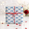 Blue Bow Coquette Gift Wrapping Paper
