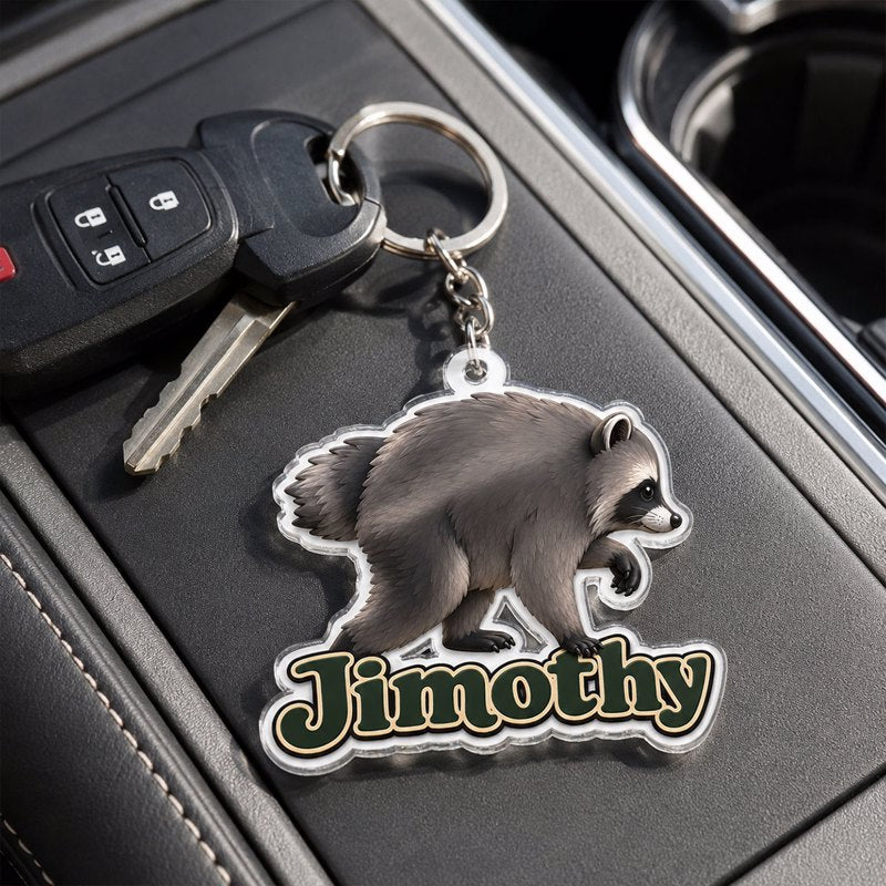 Trending Viral Jimothy Raccoon Acrylic Keychain - Trending 2026 Keep Sake