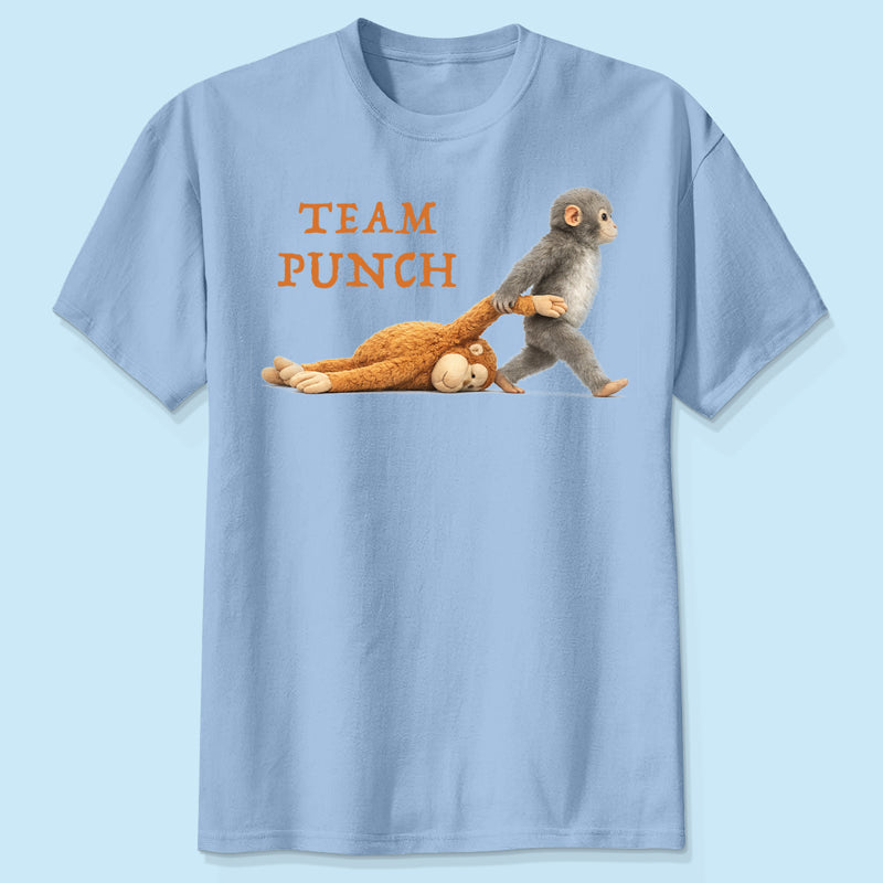 Team Punch Monkey Graphic Shirt, Viral Baby Monkey, Animal Lover Gift