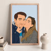 Faceless Couple Portrait from Photo, Personalized Gift for Him, Gift for Her