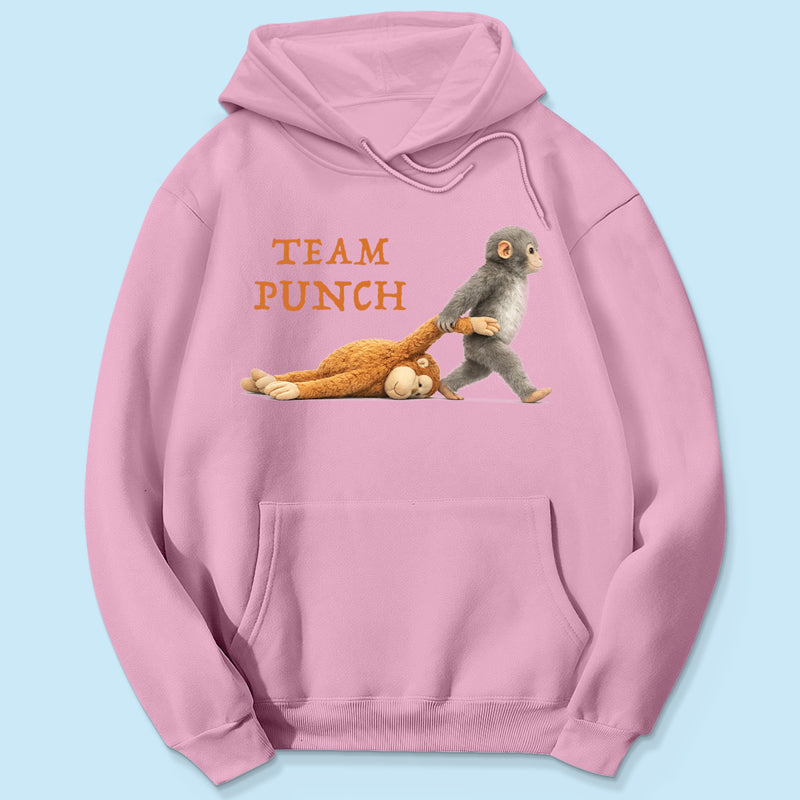 Team Punch Monkey Graphic Shirt, Viral Baby Monkey, Animal Lover Gift