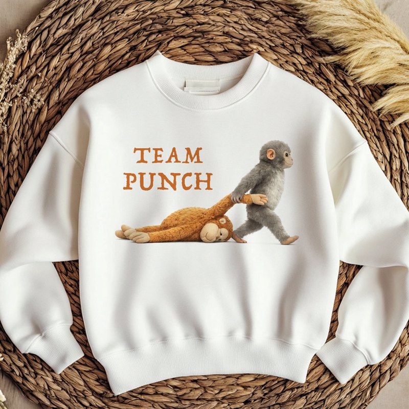 Team Punch Monkey Graphic Shirt, Viral Baby Monkey, Animal Lover Gift