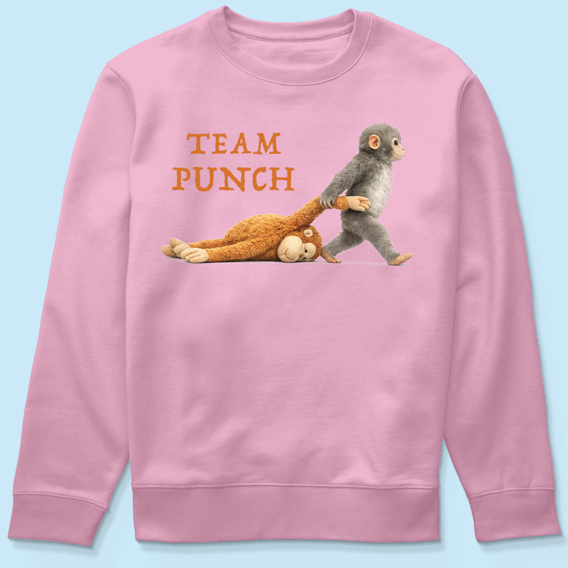 Team Punch Monkey Graphic Shirt, Viral Baby Monkey, Animal Lover Gift