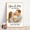 You & Me and the Dogs Couple Personalized Poster, Watercolor Portrait from Photo, Gift for Dog Cat Lovers