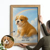 Custom Memorial Pet Portrait For Bereavement Gift Personalized Poster, Rainbow Bridge Artwork, Sympathy Gift for Dog Cat Lovers