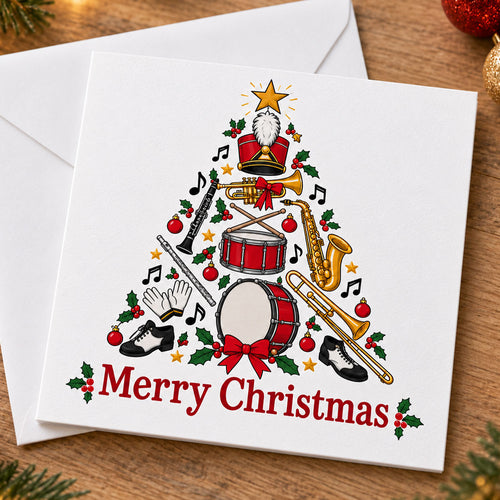 Marching Band Merry Christmas Card
