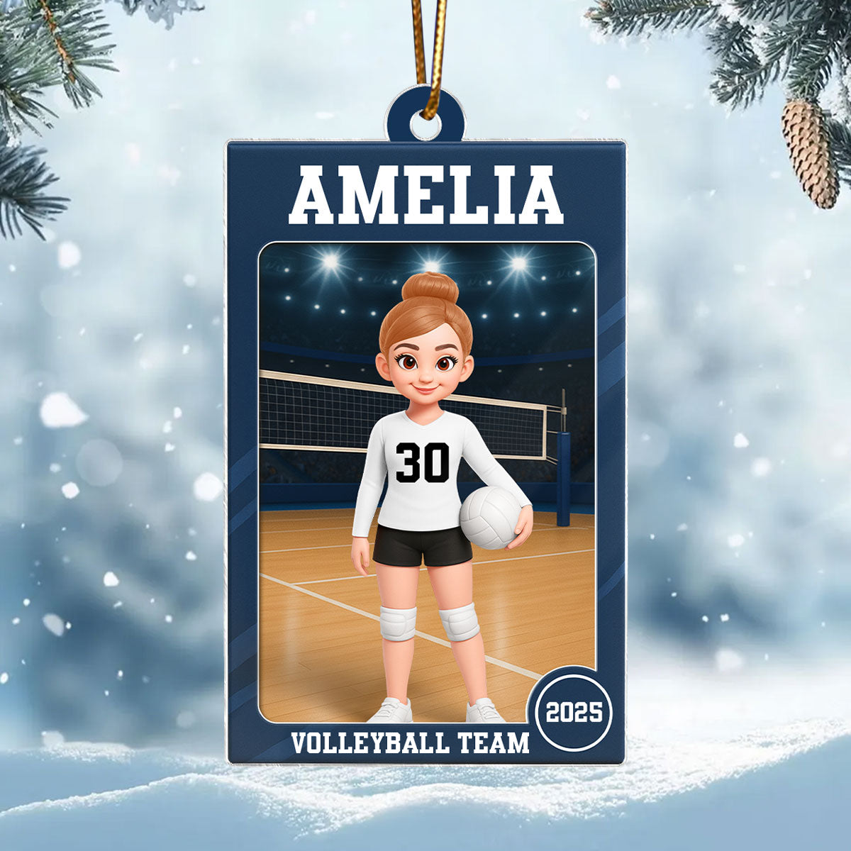 Volleyball Girl 3D Effect Action Figure - Personalized Acrylic Ornament - Christmas Gift For Daughter, Granddaughter