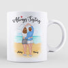 Besties Best Friends Heart Hands Standing On The Beach Personalized Mug