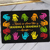 Hand Prints No Place Like Grandparents House Personalized Doormat