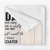 To My Dad Mom From Daughter Son Gift Wood Texture Personalized Fleece Blanket