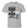 Dad Papa Rock Both Titles Caricature Personalized Shirt