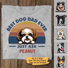 Best Dog Dad Peeking Dog Retro Personalized Shirt