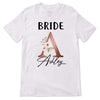 Bridal Shower Gift Bride & Bridesmaids Initial Floral Bachelorette Party Gift Personalized Shirt