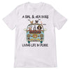 Girl & Dogs Living Life In Peace Hippie Bohemian Girl Personalized Shirt