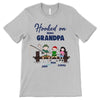 Hooked On Being Grandpa Stick Figure Personalized Shirt