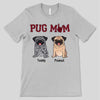 Pug Mom Red Plaid Personalized Shirt