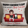 Happy Father‘s Day Cat Dad Personalized Pillow (Insert Included)