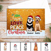 Joy Hope Love Peace Christmas Dogs Personalized Postcard