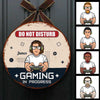 Gaming In Progress Personalized Door Hanger Sign