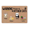 Beware Of Attack Cats Personalized Doormat