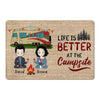 Happy Campers Camping Chibi Couple Personalized Doormat