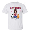 Cat Mom Doll Girl Sitting Leopard Personalized Shirt