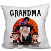 Halloween Moon Grandma Mom Witch With GrandKids Personalized Pillow (Insert Included)
