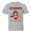 Polka Dot Pattern Grandma And Grandkids Personalized Shirt (Up to 6 Kids)