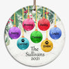 Family Name On Ornaments Personalized Circle Ornament