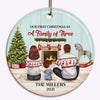 First Christmas As Family Christmas Personalized Decorative Circle Ornament